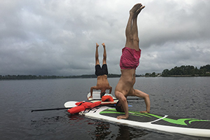Yoga Excercise on Paddle Board