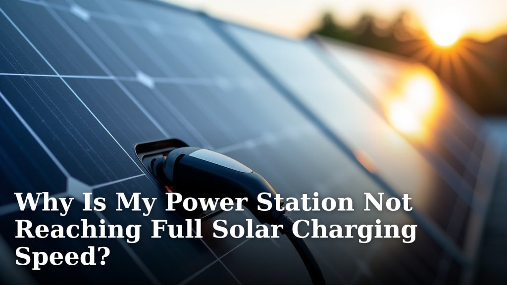 Why Is My Power Station Not Reaching Full Solar Charging Speed?